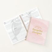 かわいらしモダン赤面水色空白のレシピ ノートブック (内部)