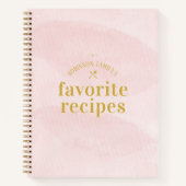 かわいらしモダン赤面水色空白のレシピ ノートブック (正面)