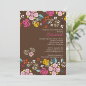 かわいらしモダン開花フローラブライダルシャワー 招待状 (スタンド正面)