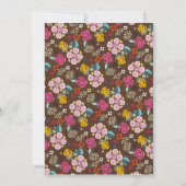かわいらしモダン開花フローラブライダルシャワー 招待状 (裏面)