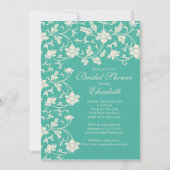 かわいらしモダン開花フローラブライダルシャワー 招待状 (正面)