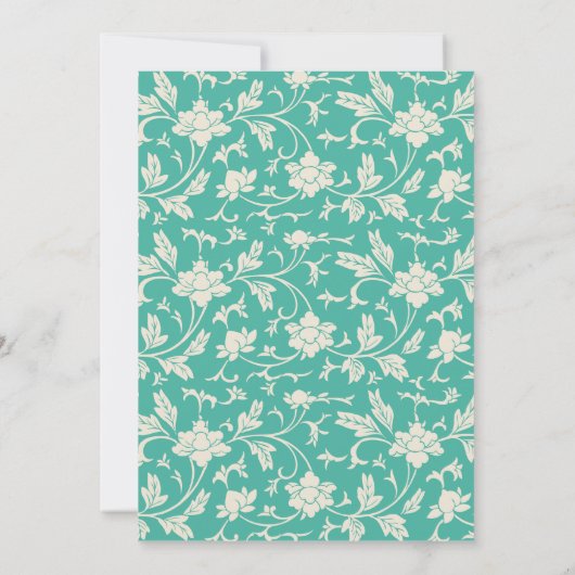 かわいらしモダン開花フローラブライダルシャワー 招待状 (裏面)