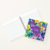 かわいらしモノグラムのモダンパーソナライズされたフローラ ノートブック (内部)
