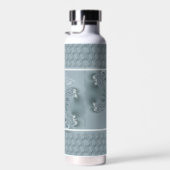 かわいらしモノグラムエレガントバタフライウイングティール（緑がかった色） ウォーターボトル (右面)