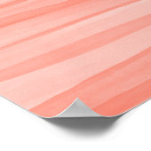 かわいらしライトピーチ抽象芸術ウォーターカラーラインアート ポスター (角)