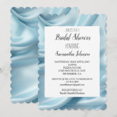 かわいらしライトブルーフェイクサテンブライダルシャワー 招待状 (正面/裏面)