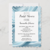 かわいらしライトブルーフェイクサテンブライダルシャワー 招待状 (正面)