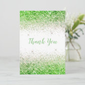 かわいらしライムグリッターシンプルモダンサンキューカード サンキューカード (スタンド正面)