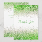 かわいらしライムグリッターシンプルモダンサンキューカード サンキューカード (正面/裏面)