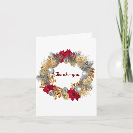 かわいらしリースサンキューカード サンキューカード (正面)