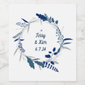 かわいらしリースモダンデザインフローラ花 ワインラベル (シングルラベル)