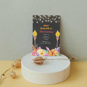 かわいらしルアウ（ハワイ式宴会）誕生日パーティーの招待 招待状