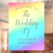 かわいらしレインボーパーソナライズされたド結婚の歓迎 ウィンドウサイン (シート2)