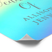 かわいらしレインボーパーソナライズされたド結婚の歓迎 ポスター (角)