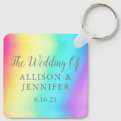 かわいらしレウパーソナライズされたンLGBTQ結婚の キーホルダー (裏面)