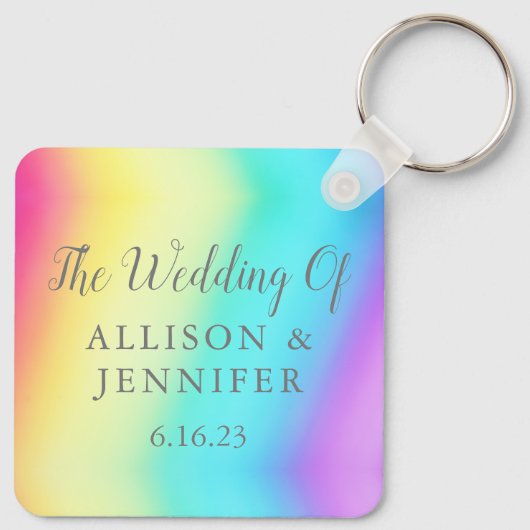 かわいらしレウパーソナライズされたンLGBTQ結婚の キーホルダー (裏面)