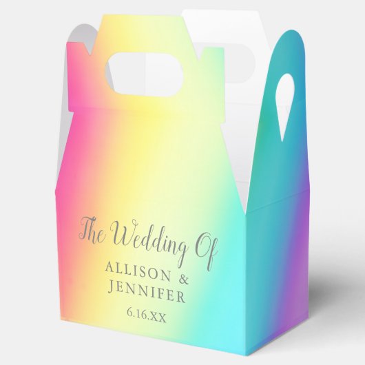 かわいらしレウパーソナライズされたンLGBTQ結婚の フェイバーボックス (オープン)