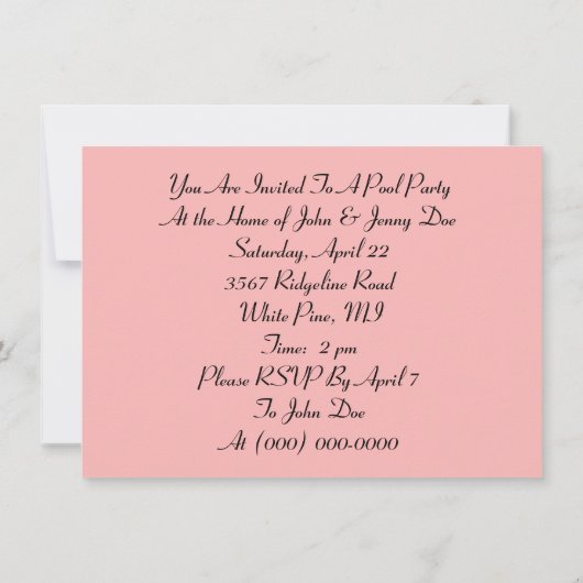 かわいらしレトロフラミンゴスプールパーティの招待状 招待状 (裏面)