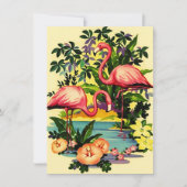 かわいらしレトロフラミンゴスプールパーティの招待状 招待状 (正面)