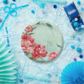 かわいらしレトロフラワー披露宴ディナーウェア牡丹 ペーパープレート (パーティー)