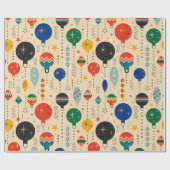 かわいらしレトロ素朴飾伝統的り ラッピングペーパー (フラット)