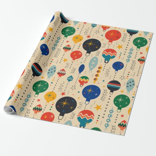 かわいらしレトロ素朴飾伝統的り ラッピングペーパー (アンロールド)