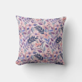 かわいらしレトロ薄紫フローライラストレーション クッション (正面)