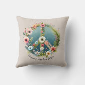 かわいらしレトロ「平和のための花の力」平和サイン クッション (裏面)