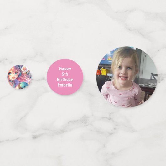 かわいらしローラースケートのアニメ女子バースデーパーティー コンフェッティ (裏面)