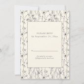 かわいらしワイルドフラワーシームレスパターンRSVPカード 招待状 (正面)