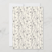かわいらしワイルドフラワーシームレスパターンRSVPカード 招待状 (裏面)