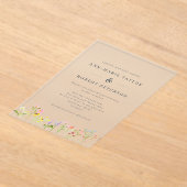 かわいらしワイルドフラワーズコテ結婚グコア アクリル招待状 (レイダウン)