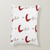 かわいらしワンダーランドのピンクのアリス空白の アクセントクッション (裏面(縦))