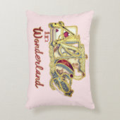 かわいらしワンダーランドのピンクのアリス空白の アクセントクッション (正面(垂直))