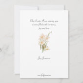 かわいらしヴィンテージの女の子と復活祭の花 シーズンカード (裏面)