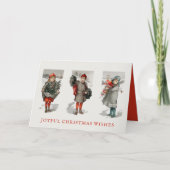 かわいらしヴィンテージの子ども シーズンカード (正面)