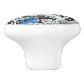 かわいらしヴィンテージアジア冬場雪橋 セラミックノブ (側面)