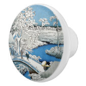 かわいらしヴィンテージアジア冬場雪橋 セラミックノブ (右)