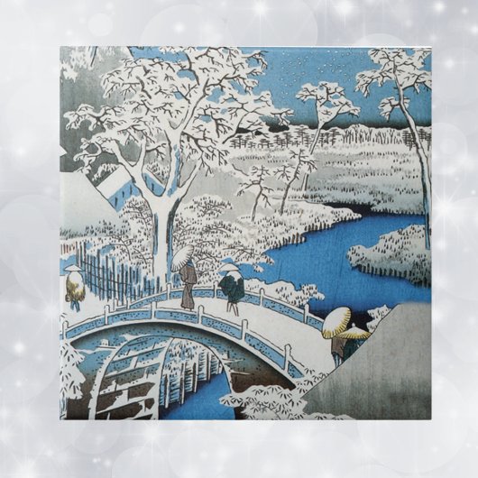かわいらしヴィンテージアジア冬場雪橋 タイル
