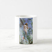 かわいらしヴィンテージアート妖精の花 – 名前のギフトを追加 コーヒーマグカップ (中央)