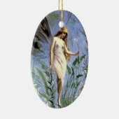 かわいらしヴィンテージアート妖精の花 – 名前のギフトを追加 セラミックオーナメント (右)