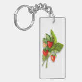 かわいらしヴィンテージイチゴ、メッセージオンバック キーホルダー (正面左)