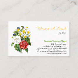 かわいらしヴィンテージカラフル花プロフェッショナル 名刺