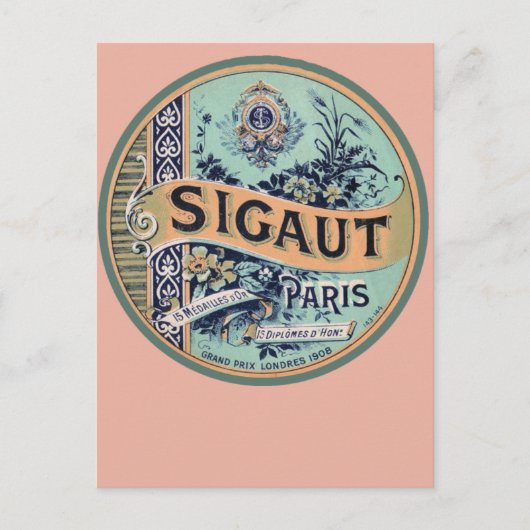 かわいらしヴィンテージカーフランスのドとポストカード ポストカード (正面)