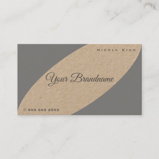 かわいらしヴィンテージグ素朴レーブラウンカラーズカフェ 名刺 (正面)