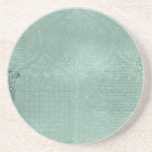 かわいらしヴィンテージダッケグブルー壁紙スタイルギフト コースター (正面)