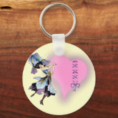 かわいらしヴィンテージハートフラワーフェイカスタマイズア- it キーホルダー (正面)