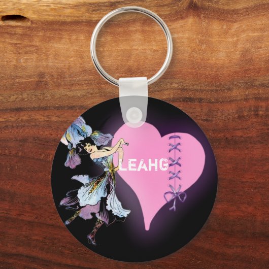 かわいらしヴィンテージハートフラワーフェイカスタマイズア- it キーホルダー (正面)