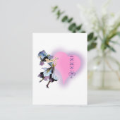 かわいらしヴィンテージハートフラワーフェイカスタマイズア- it ポストカード (スタンド正面)