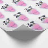 かわいらしヴィンテージハートフラワーフェイカスタマイズア- it ラッピングペーパー (角)